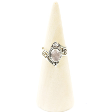 Ring, Silber, Mt. 52/16½, Rosenquarz_M0586a