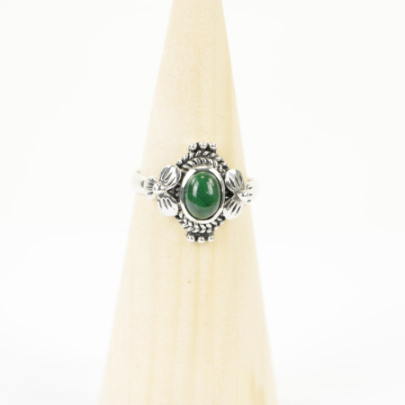 Ring zilver Mt. 9/60 Malachiet HAS10