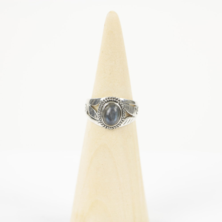 Ring zilver Mt. 8/57 Labradoriet HAS49