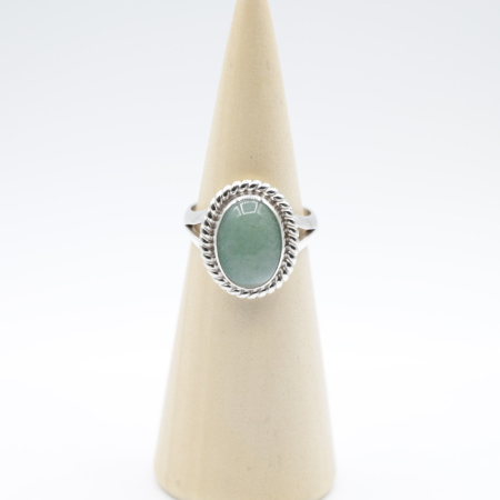 Ring zilver Mt. 9/60 Aventurijn RAJ10