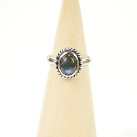 Ring zilver Mt. 7/55 Labradoriet HAS44