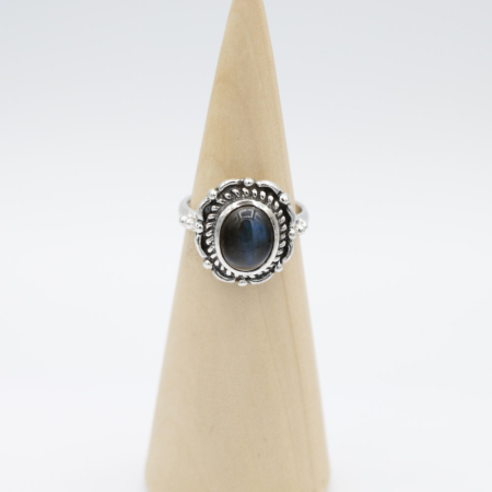 Ring zilver Mt. 8/57 Labradoriet HR55