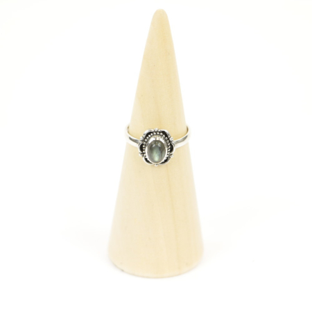 Ring zilver Mt. 10/62 Labradoriet HAS119