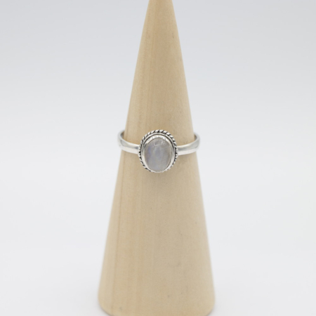 Ring zilver Mt. 8/57 Maansteen HAS184