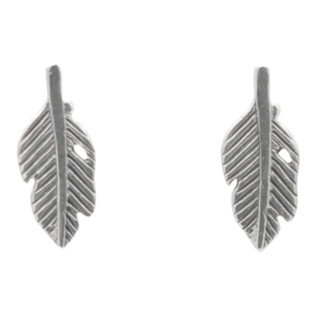 Oorsteker blad zilver RB107