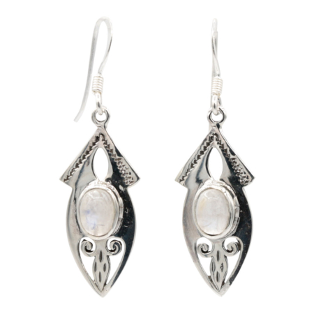 Oorhanger, zilver, Maansteen, HAS71