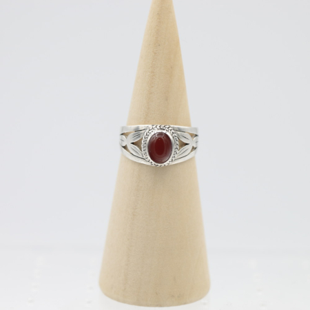 Ring zilver Mt. 7/55 Rode Onyx HAS149
