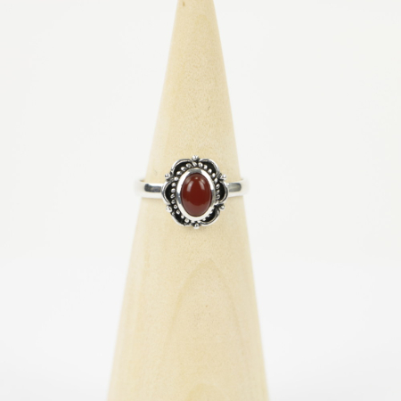 Ring zilver Mt. 10/62 Rode Onyx HAS119