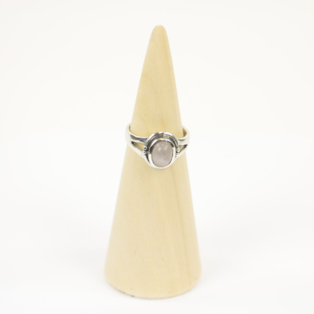 Ring zilver Mt. 8/57 Rozenkwarts HR22