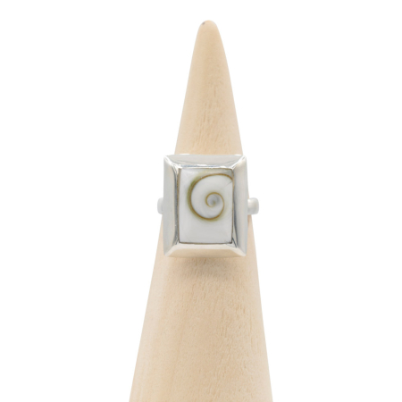 Ring zilver Mt. 2 Shiva Eye schelp verstelbaar SPN700