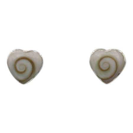 Oorsteker zilver Shiva Eye schelp, hart, SPN2600
