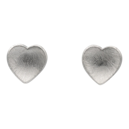 Oorsteker Dubbel Hart, zilver RB087