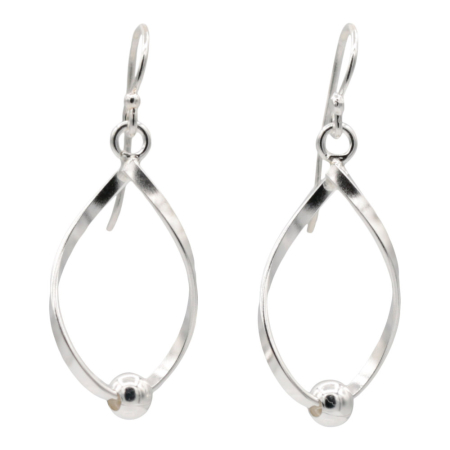 Oorhanger, Ovaal, zilver E046