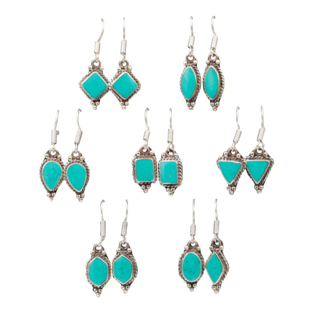Oorbellen Nepal Turquoise assorti