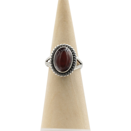 Ring zilver Mt. 9/60 Rode Tijgeroog RAJ10_Ox