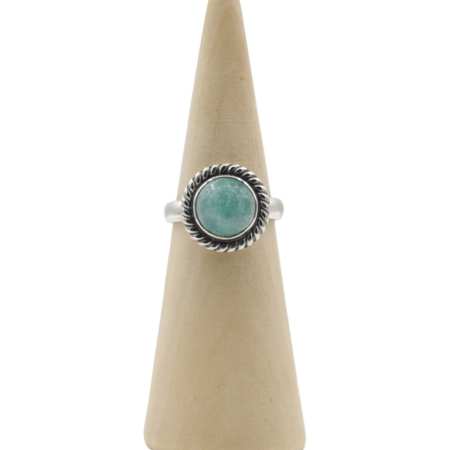 Ring zilver Mt. 8/57 Amazoniet RAJ15