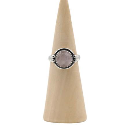 Ring zilver Mt. 7/55 Rozenkwarts RAJ16