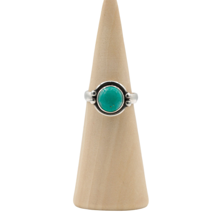 Ring zilver Mt. 9/60 Turquoise RAJ16