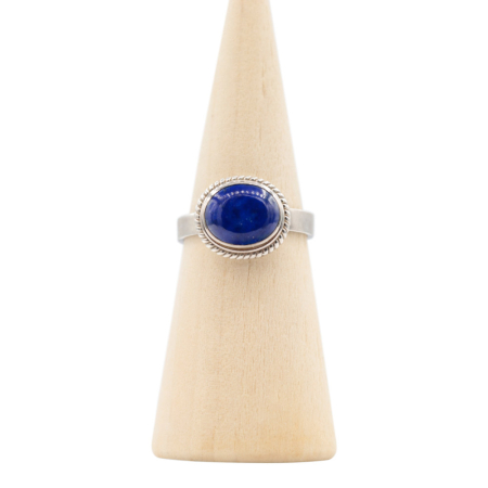 Ring zilver Mt. 8/57 Lapis Lazulli Verstelbaar RAJ2