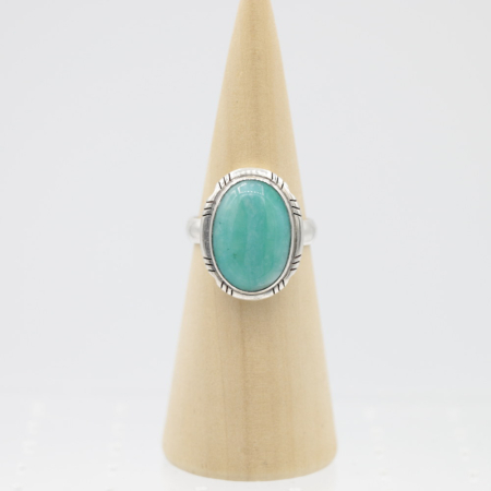 Ring zilver Mt. 10/62 Amazoniet RAJ7