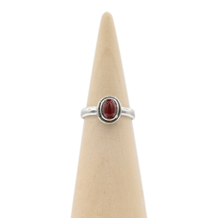 Ring zilver Mt. 8/57 Rode Onyx HAS230
