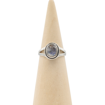 Ring zilver Mt. 9/60 Labradoriet HAS60