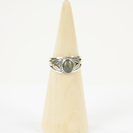 Ring zilver Mt. 6/52 Labradoriet HAS149