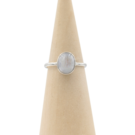 Ring zilver Mt. 9/60 Maansteen HAS289
