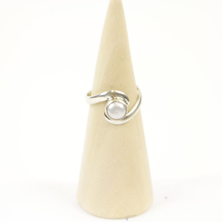 Ring zilver Mt. 6/52 Parel MQS20