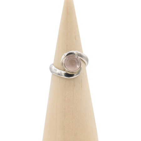 Ring zilver Mt. 6/52 Rozenkwarts MQS20