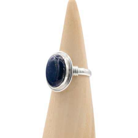 Ring zilver RAJ08a Lapis Lazuli Mt. 10/62