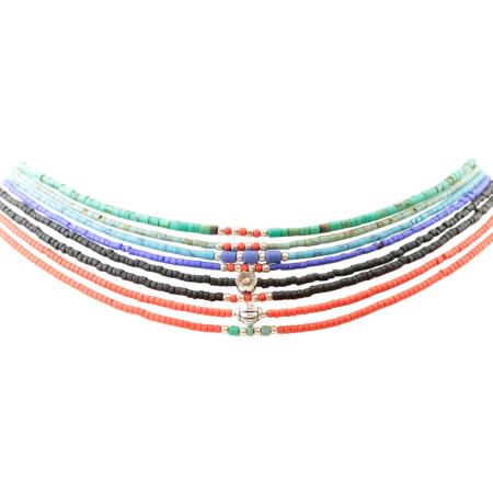 Kralen ketting Afghanistan 42 cm, assorti