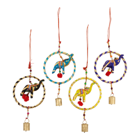 Hanger stof olifant in ring assorti