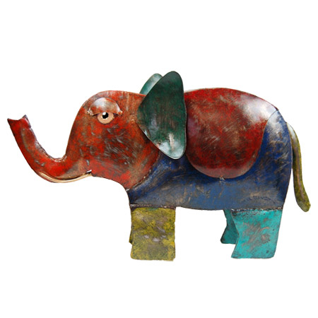 Elefant aus Metall antik Safari M