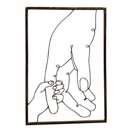 Wanddecoratie metaal vinger vasthouden
