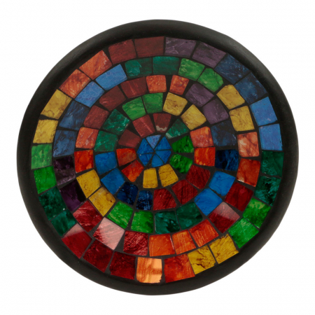 Schaal mozaiek grote vierkanten regenboog XS