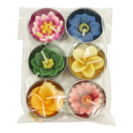 Waxinelicht bloem mini set6