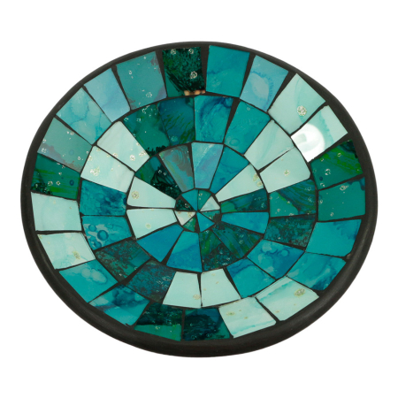 Schaal terracotta mozaiek blauw mix S