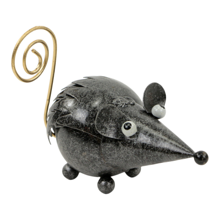 Kaartenhouder metaal muis donker grijs