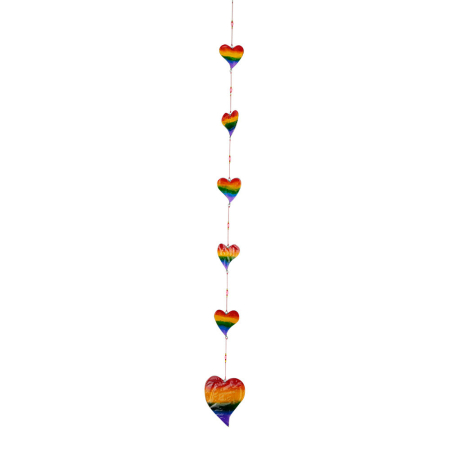 Mobiel resin hartjes regenboogkleuren