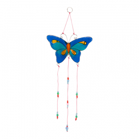 Ornament resin vlinder blauw