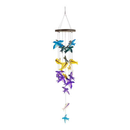 Mobiel capiz vogels paars