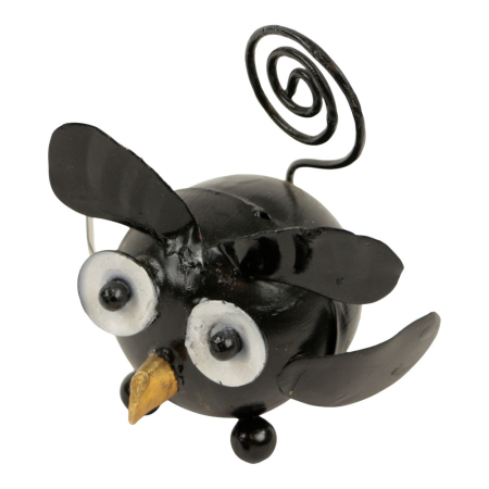 Kaartenhouder metaal uil zwart