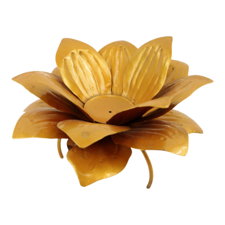 Teelichthalter Metall offene Blume gold