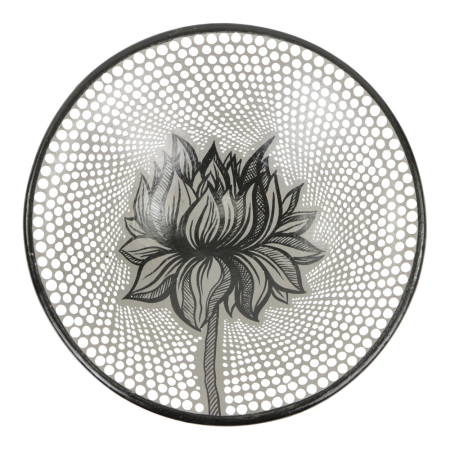 Schaal terracotta stippen lotus L