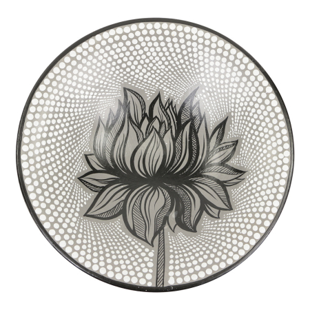 Schaal terracotta stippen lotus XL