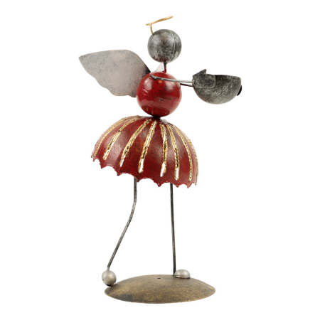 Metallengel mit Kleid und Schuppen rot L