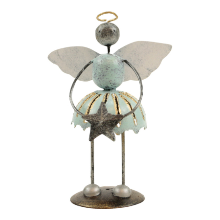 Metallengel mit Kleid und Stern mint S
