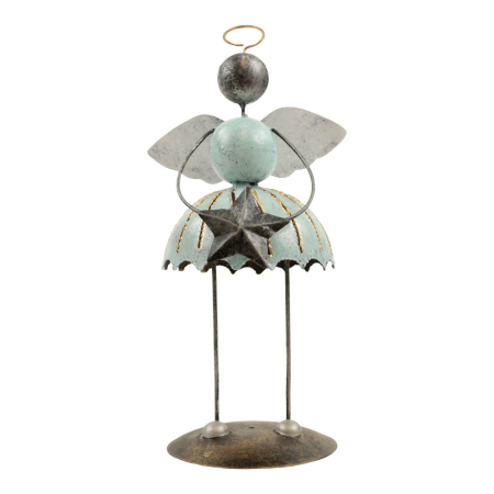 Beeld metaal engel jurk/ster mint L