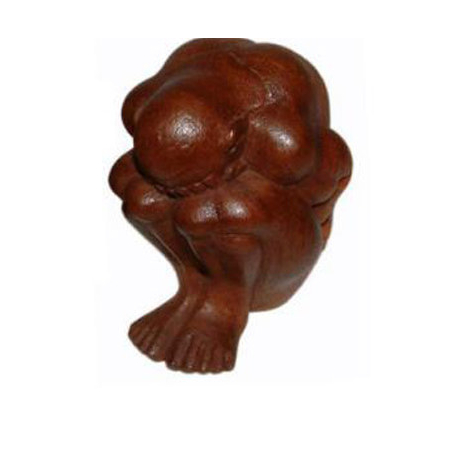 Beeld hout yogi jongkok